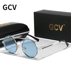 Sunglasses Polarized Men Women Brand Designer Vintage Round Metal Frame