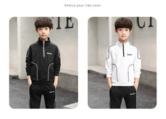 Spring Autumn Teenager Boys Clothing Sets Child Fashion Letter Sweatshirt + Pants 2Pcs Kids Tracksuit 4 5 6 7 8 9 10 11 12 Years