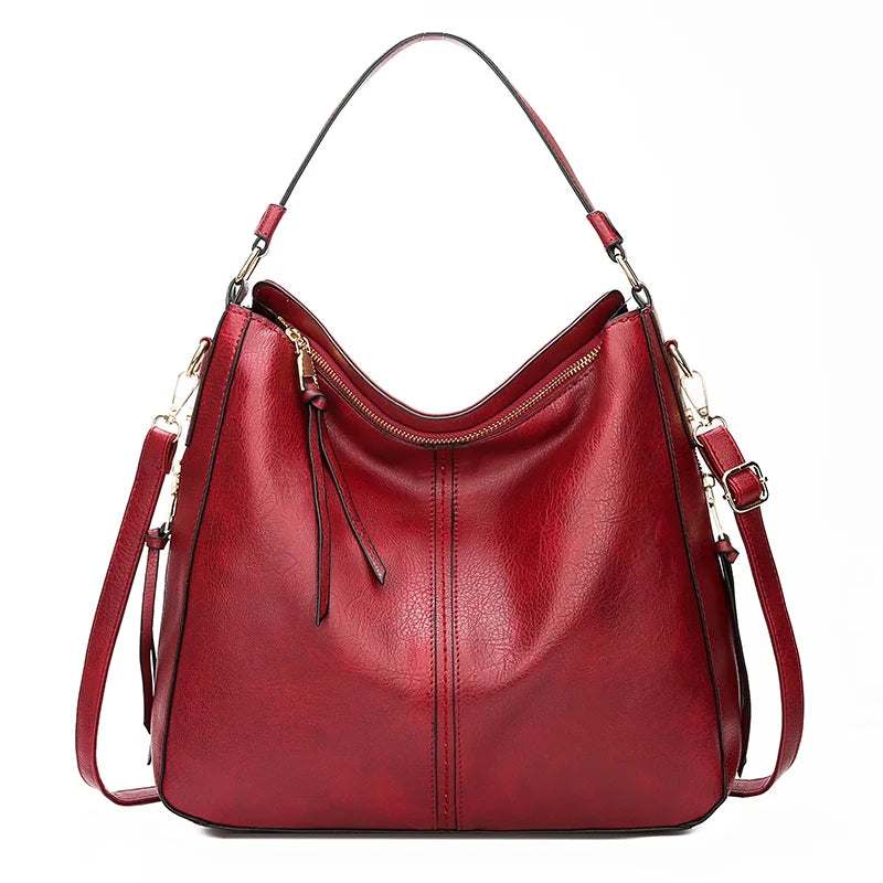 Hobo Bag Leather Women Handbags Female Leisure Shoulder Bags