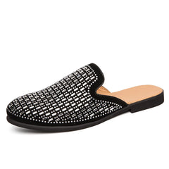 Men's Rhinestones Dress Shoes Luxury Italian Style Fashion Men Formal Shoes