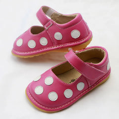 Girls Sandals with Sounds Kids Leather Shoes Children Polka Dot Sneakers Princess