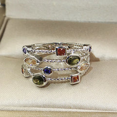 Genuine S925 Stamp Silver Color Rings for Women Hollow Engagement Ring Bijoux