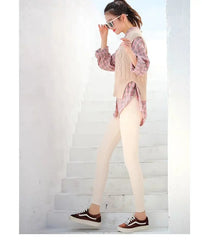 Ribbed Leggings For Women High Waist Autumn Winter Warm Legging Cotton