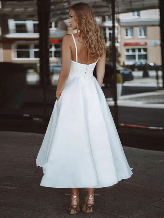 White Bridesmaid Dresses: White Wedding Dresses Sleeveless Ankle Length