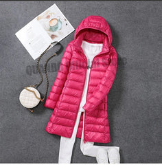 Women Ultra Lightweight Packable Long Puffer Jacket Autumn Winter