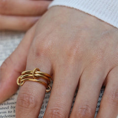 Multiple Layers Strand Loop Index Finger Rings for Women Lead Nickel
