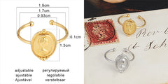 Fashion Euramerican Gold Colour Ring Rings Women Ring Stainless Steel Ring Woman