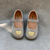 Full-grain Leather Girls Casual Shoes Kickproof Design Princess Baby Shoes