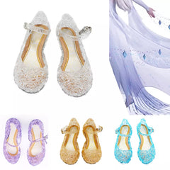 Kids Wedding Dress Shoes Children Princess Crystal White Blue Shoes For Girls