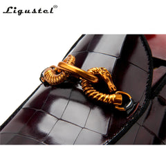 Ligusrel Men Formal Dress Designer Luxury Red Shoes