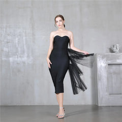 Formal attire Dresses: Bodycon Women Mesh Strapless Party Club Evening