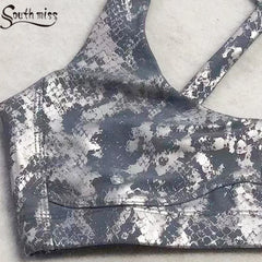 Women's Retro Metallic Snake Gym Leggings Blue Silver Shiny Legging Fitness Bottom