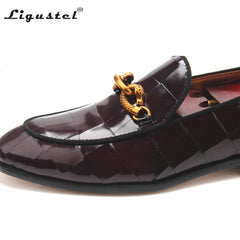 Ligusrel Men Formal Dress Designer Luxury Red Shoes