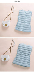 Ultralight Down Vest Women Single-breasted Sleeveless Female Duck Down Waistcoat