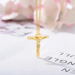 Christian Jesus Cross Necklace For Women Men Stainless Steel Chains Choker Religion