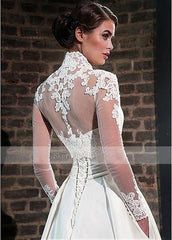 White Bridesmaid Dresses: Elegant Sweetheart Satin Wedding Dress with Jacket