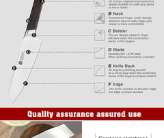 5" Utility Knife Stainless Steel Kitchen Knife Best Paring Fruit Multi-purpose