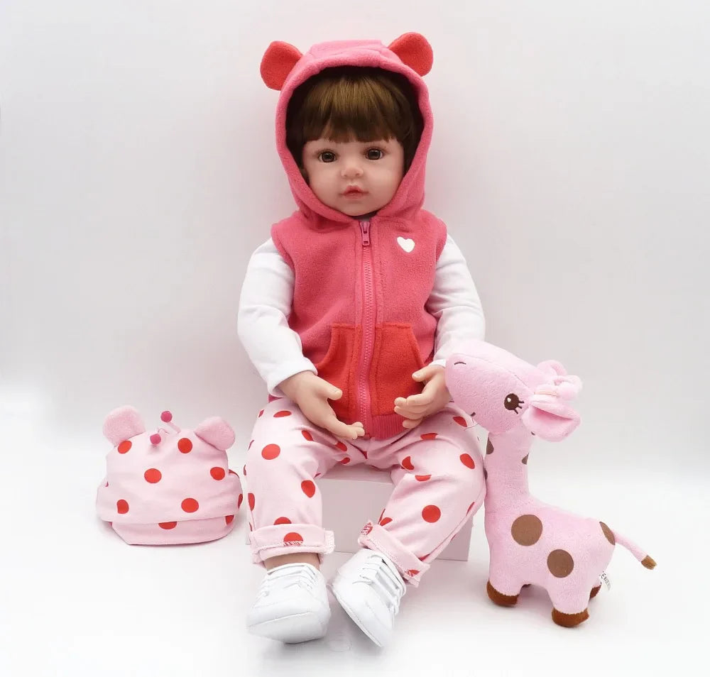 bebe doll reborn toddler 47cm soft silicone reborn baby dolls soft body lifelike menina Christmas surprice girl gifts doll