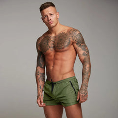 Red Running Sport Shorts Men Quick Dry Fitness Short Pants Bodybuilding