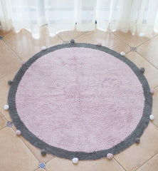 Cotton Round Rug Nordic Soft Fluffy Floor Foot Mat Korean Style Baby Kids Bedroom