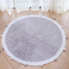 Cotton Round Rug Nordic Soft Fluffy Floor Foot Mat Korean Style Baby Kids Bedroom