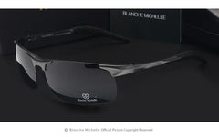 Sport Sunglasses Polarized Men UV400 Rectangle Gold Outdoor Driving Sun Glasses