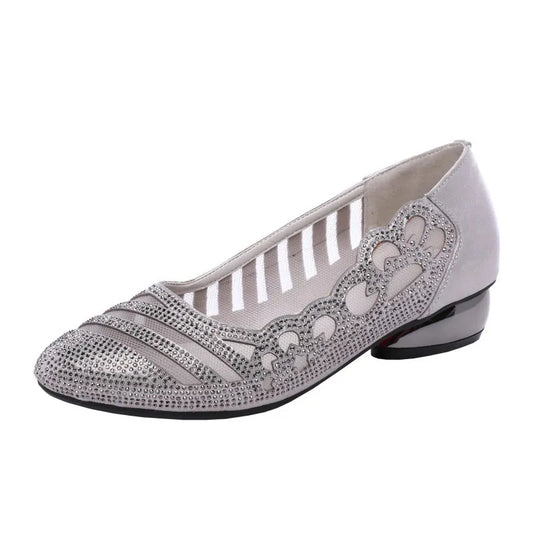 Women Sandals Bling Pointed Toe High Heels Hollow Out Pumps