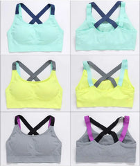 Yoga Sports Bra Full Cup quick dry Top Cross Back Push Up Workout Bra For women