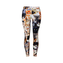 Women Leggings Lovely Cat Holographic Digital Print Fitness legging