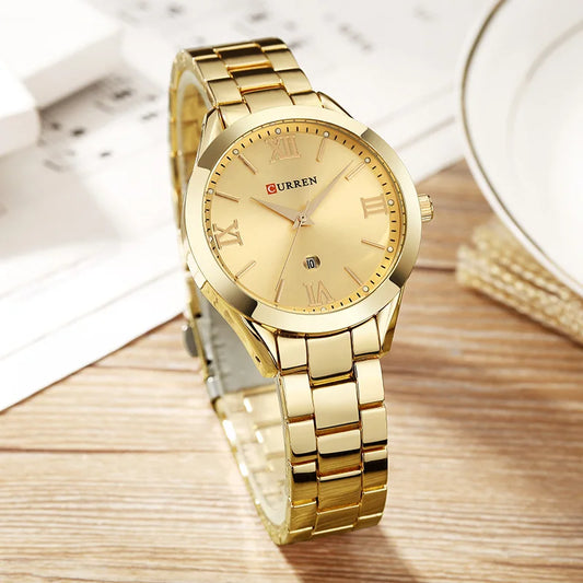 CURREN Women Watch Luxury Fashion Watches Woman Clock Stainless Steel Simple Business Wriswatches Ladies Relogio Feminino 9007