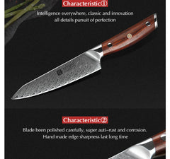5" Utility Knife Damascus Professional Kitchen Knives Japanese High Carbon