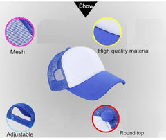 Unisex 5 Panel Trucker Hat For Adult Summer Net Baseball Cap Men