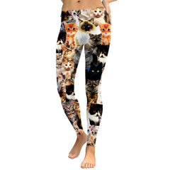 Women Leggings Lovely Cat Holographic Digital Print Fitness legging