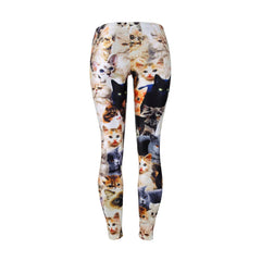 Women Leggings Lovely Cat Holographic Digital Print Fitness legging