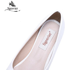 Women Pumps Pointed Head Low Heels Wedge Shoes Woman Shallow Slip On Shoes