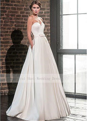 White Bridesmaid Dresses: Elegant Sweetheart Satin Wedding Dress with Jacket