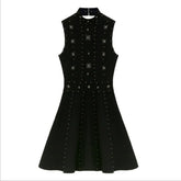 Evening wear Dresses: Women Slim Sleeveless Beading Female Vintage Dresses