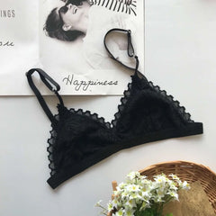 Lace Tube Top Women Hollow Out Bralette Thin Chest Girl Bras Seamless Transparent