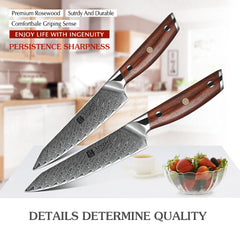 5" Utility Knife Damascus Professional Kitchen Knives Japanese High Carbon