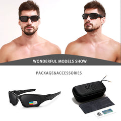 Sunglasses Men Curve Cutting Frame Stress-Resistant Lens Shield Sun Glasses