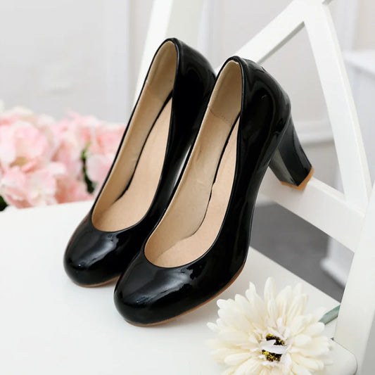 Elegant Red White High Heel Women Pumps Shoe Large size 45 Casual Party