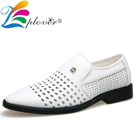 Holes Summer Men's Shoes Soft Leather Formal Shoes Men