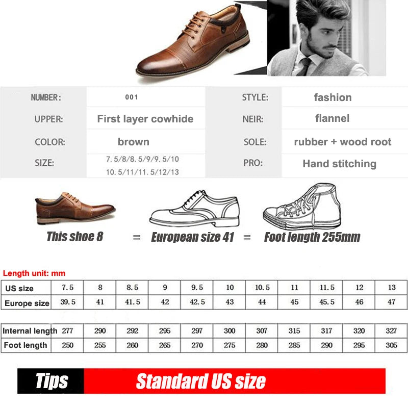 Man Dress shoes Big size Cow Leather Men's Business shoes