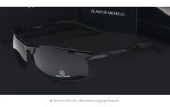 Sport Sunglasses Polarized Men UV400 Rectangle Gold Outdoor Driving Sun Glasses
