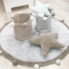 Cotton Round Rug Nordic Soft Fluffy Floor Foot Mat Korean Style Baby Kids Bedroom