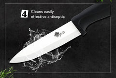 Ceramic Knife Set for Kitchen 3 4 5 6 Inch White Chef Knife Serrated Blade Bread Slicing
