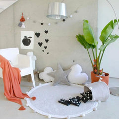Cotton Round Rug Nordic Soft Fluffy Floor Foot Mat Korean Style Baby Kids Bedroom