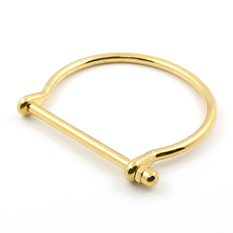 Fashion Punk Love Bangle Bracelet Woman Men Horseshoe Bracelets Stainless Steel Wedding Party Charming Cuff Wristband Jewelry