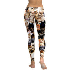 Women Leggings Lovely Cat Holographic Digital Print Fitness legging