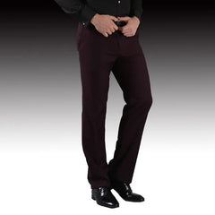 Single Pants Men Formal Business Slim Fit Wedding Party Suit Pants Diamond Blue Wine